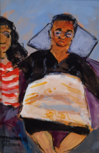 Acryl schilderij, Maya Wildevuur (1944-2023), Mama Maria